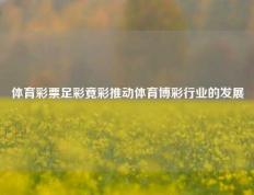 体育彩票足彩竟彩推动体育博彩行业的发展