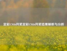 足彩17036开奖足彩17036开奖结果解析与分析