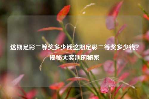 这期足彩二等奖多少钱这期足彩二等奖多少钱？揭秘大奖池的秘密